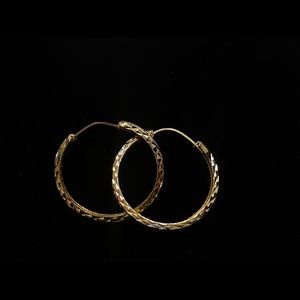 14k solid gold tricolor Hoop earrings